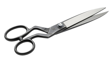 Open scissors isolated on transparent background, a versatile tool for cutting paper, fabric, and various materials, essential for crafts and office tasks