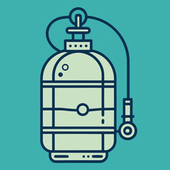 Obraz premium Vintage diving tank silhouette isolated on white background