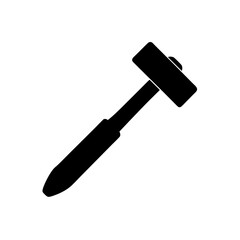 Illustration of a rubber mallet on transparent background silhouette