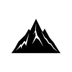Silhouette of a mountain peak on transparent background