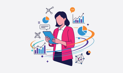Employee Struggling with Paperwork and Budget Planning – Illustration