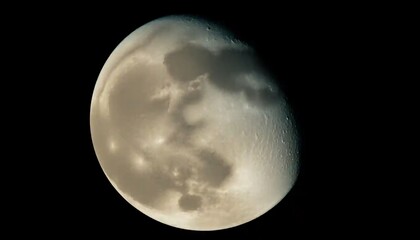 Obraz premium Earths moon shines dimly