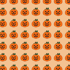 Orange pumpkins halloween pattern design