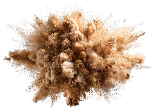 Exploding brown dust cloud