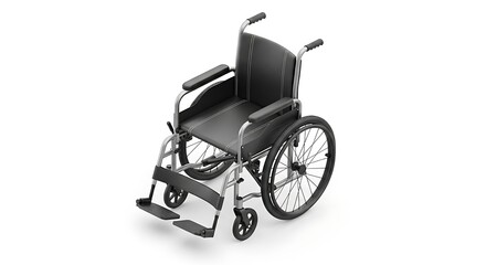 Fototapeta premium Wheelchair Isolated on White Background Medical Equipment for Disabled People