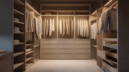Organized walk-in closet