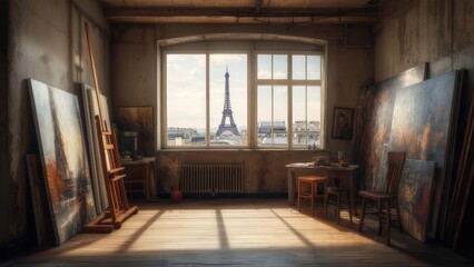 Fototapeta premium Parisian artist's studio