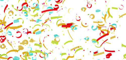 Festive background image of colorful confetti falling. Perfect for party invitations, celebrations, and festive designs.