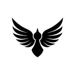 Obraz premium Silhouette of a flying bird on transparent background