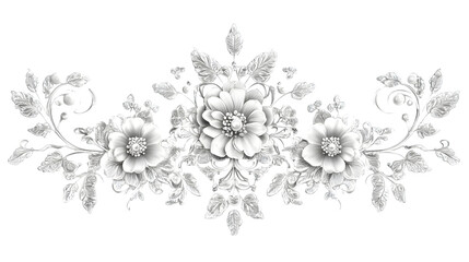 Elegant Floral Lace Pattern for Bridal Fashion Invitation or Home Decor isolated on a transparent background