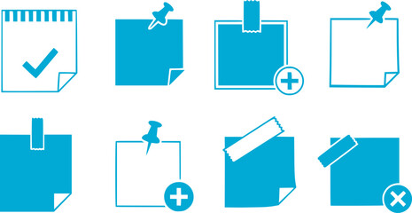 Note sticky icon Graphic vector set for ui design
