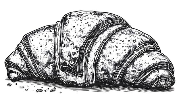 Detailed croissant sketch (1)