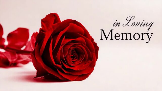 condolence card with black rose in loving memory animation - Powered by Adobe