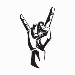 Female Hand Making Rock and Roll Gesture Vector Illustration