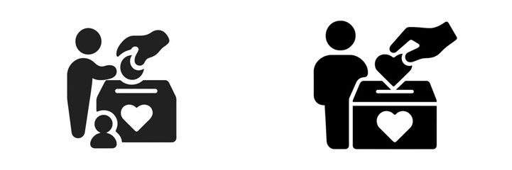 Community members engaged in voting and contributing to a charitable cause on donation day