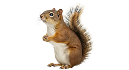 Isolated Squirrel Standing Alert
