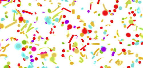 Vibrant confetti falling on white. Perfect for festive designs, invitations, and celebrations.
