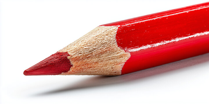 a red pencil, on a white background