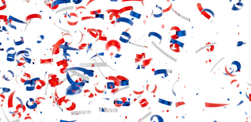 Fototapeta premium Festive background with red, white, and blue confetti. Perfect for celebrations, parties, and patriotic events.