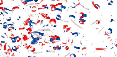 Festive background with red, white, and blue confetti. Perfect for celebrations, parties, and patriotic events.
