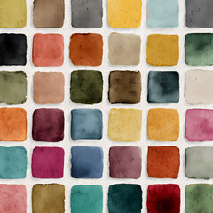 Fototapeta premium Vibrant squares in various hues create a colorful layout for artistic projects