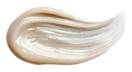 Smooth, glossy cosmetic gel smear with subtle shimmer on black background.