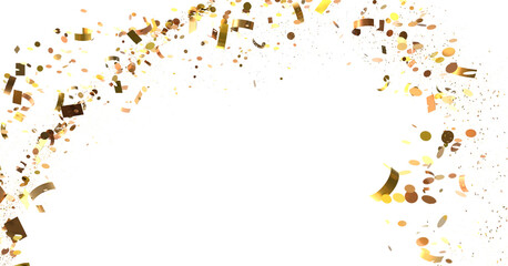Celebrate with this festive image of golden confetti. Perfect for party invitations, banners, and more!