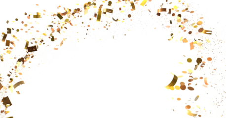 Celebrate with this festive image of golden confetti. Perfect for party invitations, banners, and more!