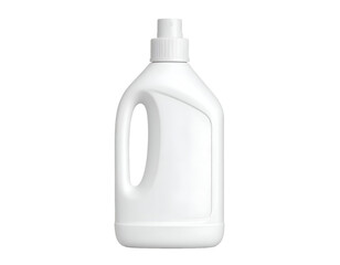 White Plastic Detergent Bottle with Handle and Flip Top Cap Isolated on Black Background