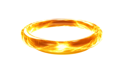 Golden halo angel ring Isolated on transparent background