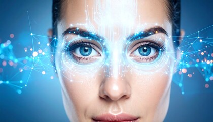 Woman Face Scanned by AI