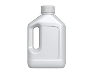 White Plastic Bottle with Handle and Ribbed Cap for Detergent or Chemical Liquid Packaging