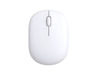 White computer mouse isolated on black background. Modern wireless peripheral device with scroll wheel, essential for office, technology, and digital computing.