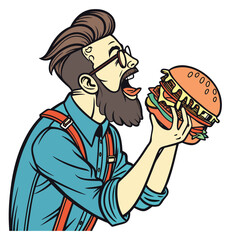 Fun vector cartoon drawing of a boy playing American football with a fan
