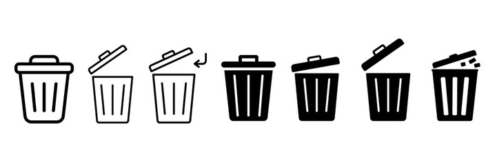 Set of bin icons 