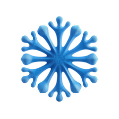 Obraz premium Minimalist 3D blue textured snowflake icon on black background