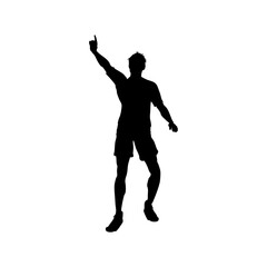 silhouette of a man with a ball