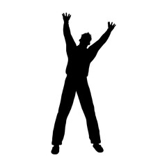 silhouette of a young man