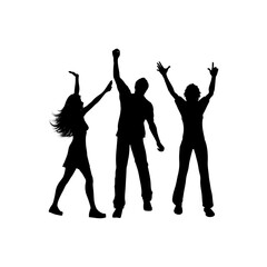 silhouettes of people dancing