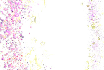 Beautiful background with pink purple glitter and gold stars. Perfect for holidays, celebrations, and festive designs.