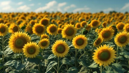 Obraz premium Sunny sunflower field