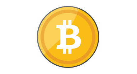 Symbolic gold bitcoin currency coin illustration representing modern digital payment technology and financial opportunities in decentralized digital
