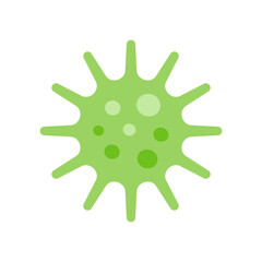 Virus icon illustration for medical and science design. Microorganism symbol for health and disease concept. Simple germ shape isolated on white background