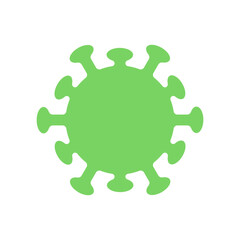 Virus icon illustration for medical and science design. Microorganism symbol for health and disease concept. Simple germ shape isolated on white background