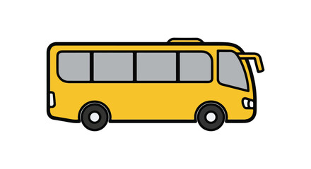 Cheerful yellow school bus illustration on a clean white background perfect for educational resources and children's designs