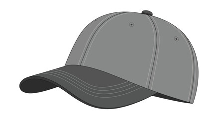Fototapeta premium A minimalistic gray baseball cap illustration showcasing simple lines and subtle color variations for everyday attire versatility