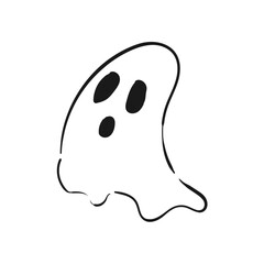 Hand drawn vector illustration of Ghost isolated on white background