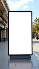 A blank advertisement board displayed outdoors, offering a space for messaging