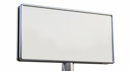 Fototapeta premium Blank Billboard with Silver Frame and Pole