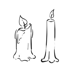 Hand drawn vector illustration of Candle isolated on white background
